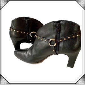Nine West Ankle Bootie Harness Strap Gold